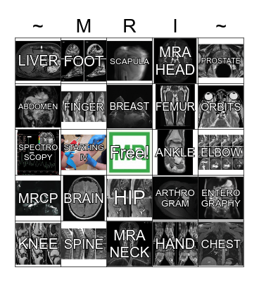 Rad Tech Week Bingo Card