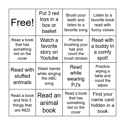 Olyvia's November BINGO card Bingo Card