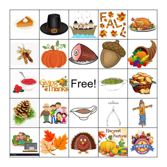 Thanksgiving Bingo Card