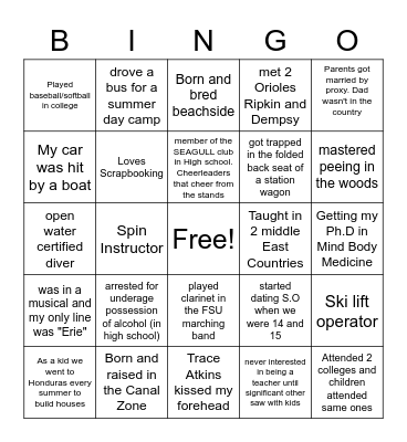 SHERWOOD BINGO Card