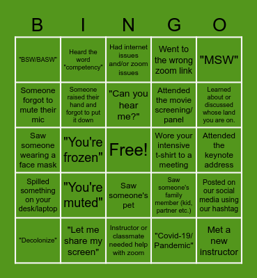 DL Intensive 2022 Zoom BINGO Card