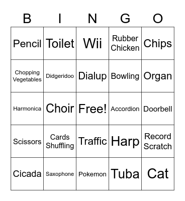 Sound Bingo Card