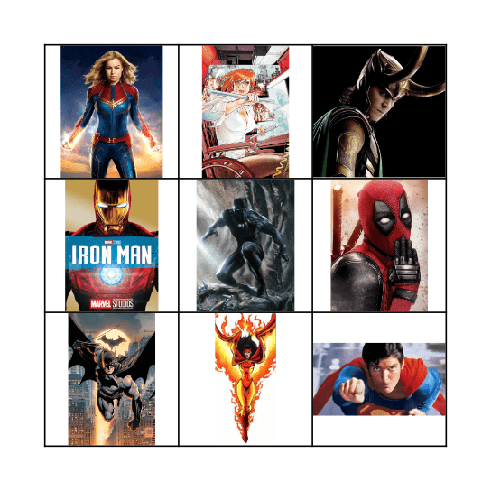 Which Superhero are you today? Bingo Card