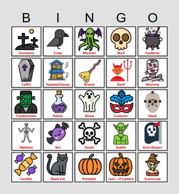 Halloween Bingo Card