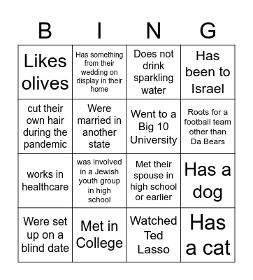 After I Do Bingo Card