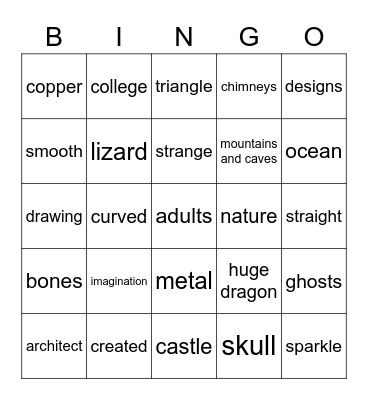 A Dragon on the Roof Bingo Card