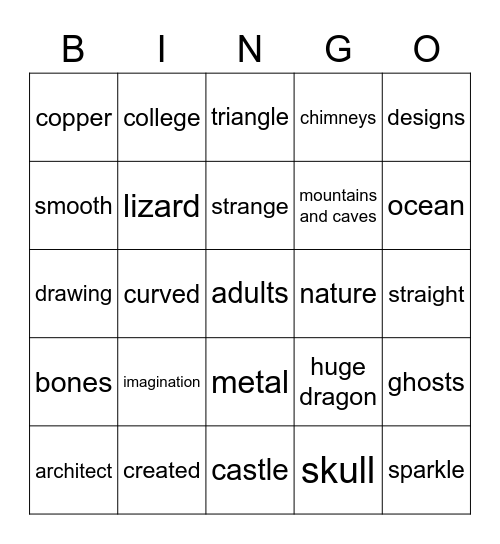 A Dragon on the Roof Bingo Card