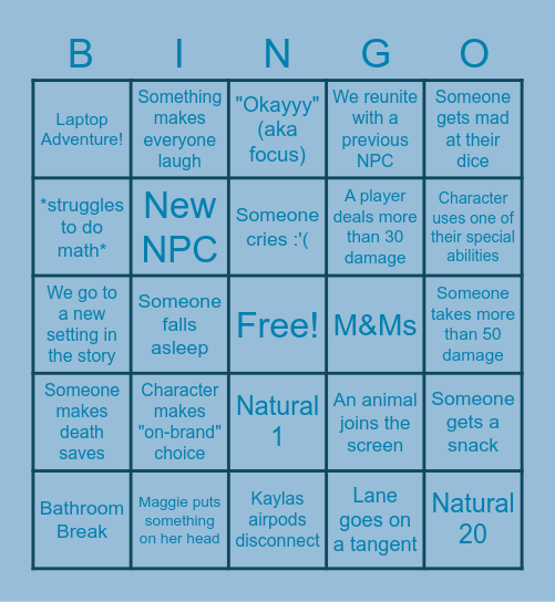 DND BINGO PART 2 Bingo Card