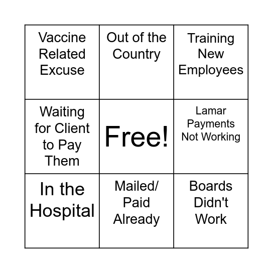 Collections Bingo Card