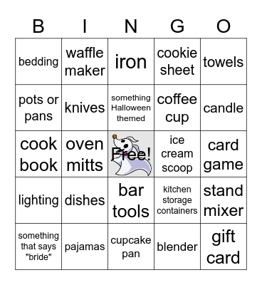 Bridal Shower Present Bingo Card