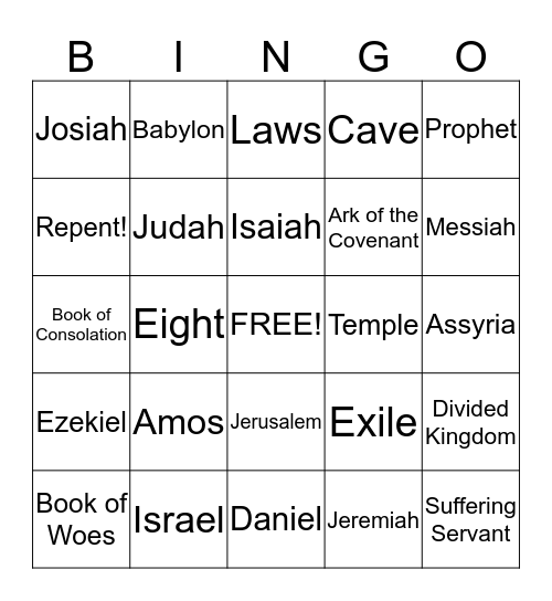 Prophets Bingo Card