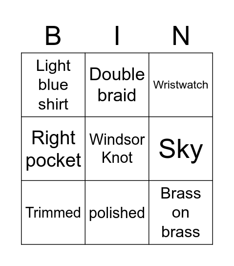 BIN-GO Cadets M107.05 Bingo Card