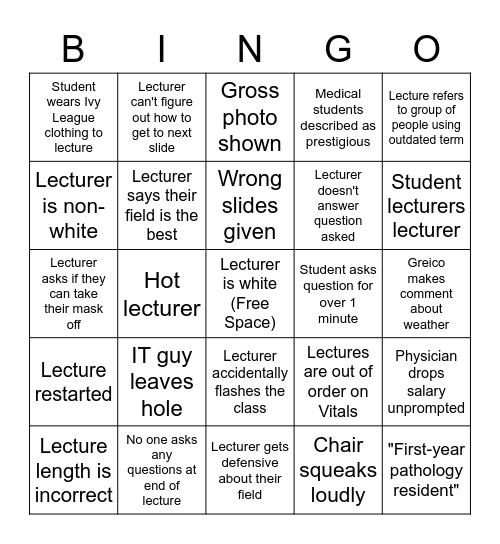 PD Bingo Card