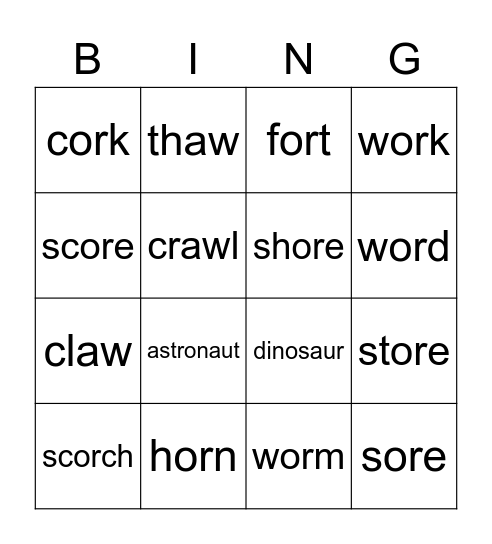 /or/ sound Bingo! Bingo Card