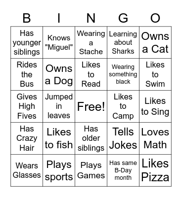 Mustache Bingo Card