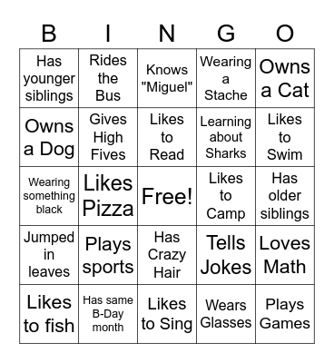 Mustache Bingo Card