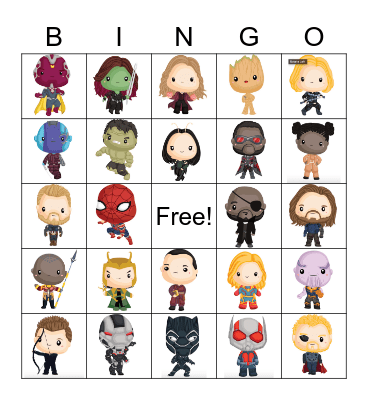 Avengers Bingo Card