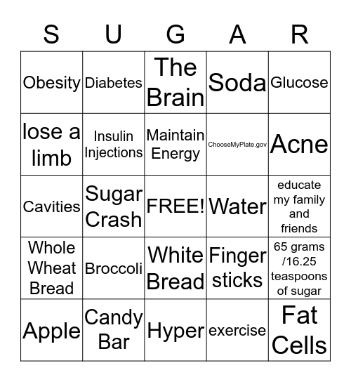 Sweet, Sweet, Bingo Card