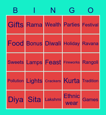 DIWALI CELEBRATION Bingo Card