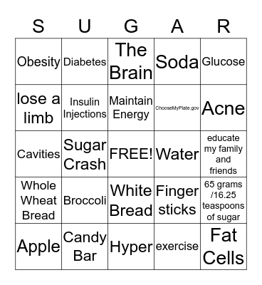 Sweet, Sweet, Bingo Card