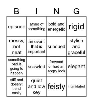 4th M4W1 Bingo Card