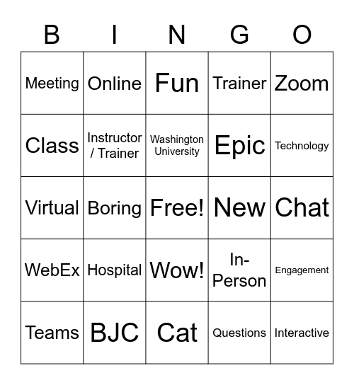 Introductions! Bingo Card