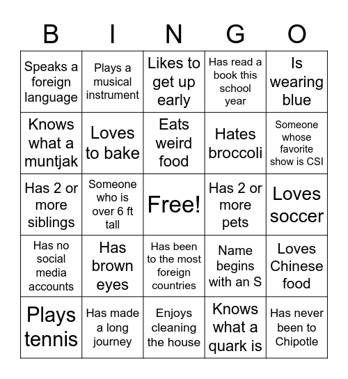 classmate-bingo-card