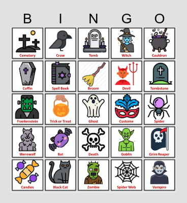 Halloween Bingo Card