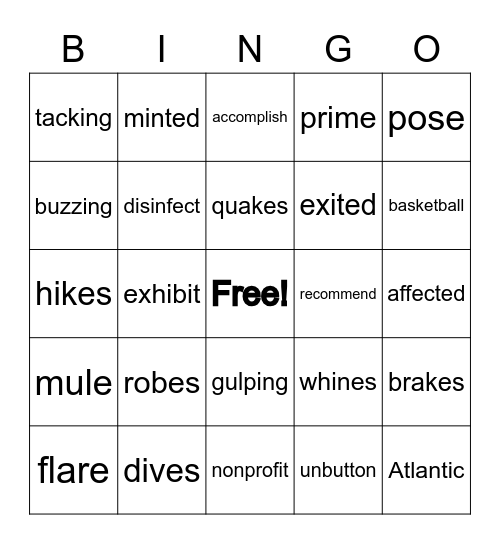 Wilson 3 & 4 Bingo Card