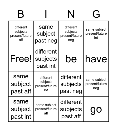 Would rather Bingo Card