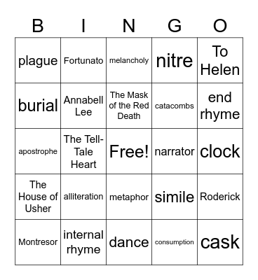 Poe Bingo Card