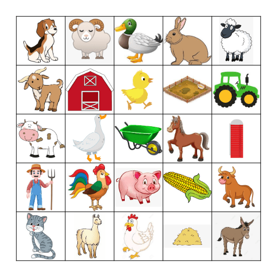 Farm BINGO Card