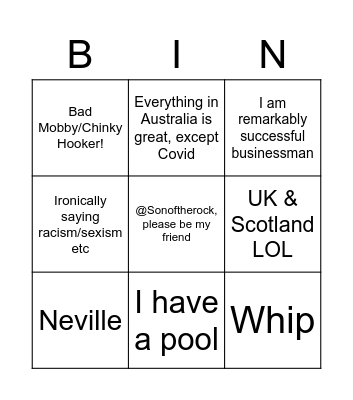 BO BRIAN BINGO Card