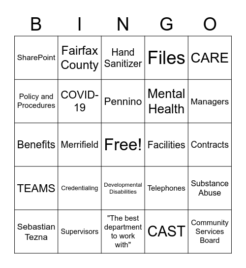 BUSINESS OPERATIONS AND FACILITIES Bingo Card