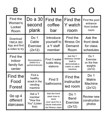 LIVESTRONG BINGO Card