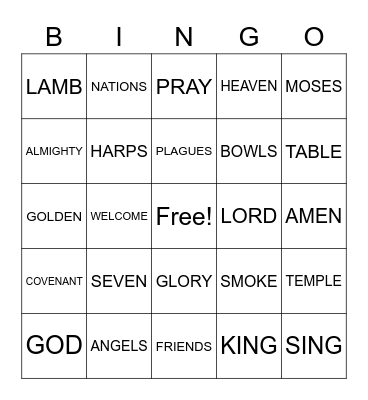 Revelation Bingo Card