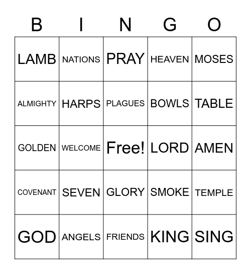 Revelation Bingo Card