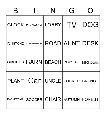 Guess the word! Bingo Card