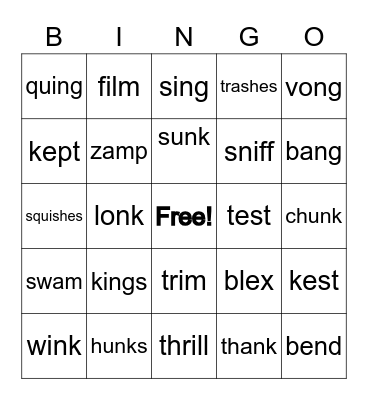 Wilson 2 Bingo (Real and Nonsense) Bingo Card