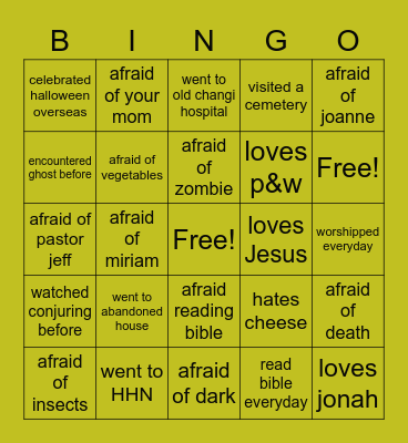 HALLOWEEN SPECIAL Bingo Card