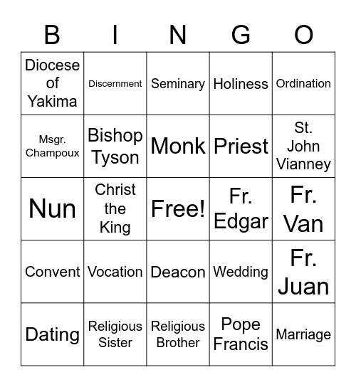 NVAW Bingo Card