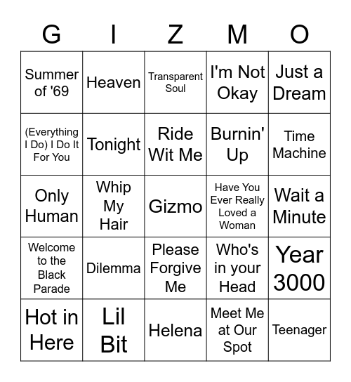 Birthdays Bingo Card