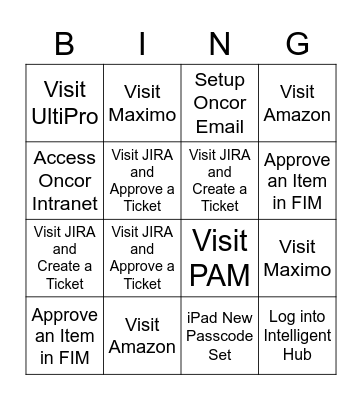 Oncor Technology Bingo Card