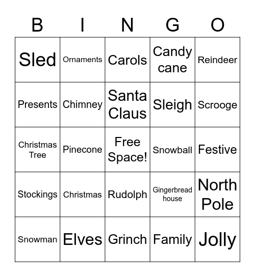 Christmas Bingo Card