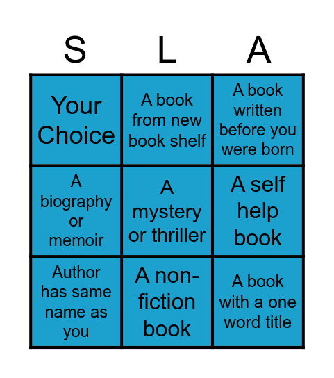 Book Blizzard Bingo Card