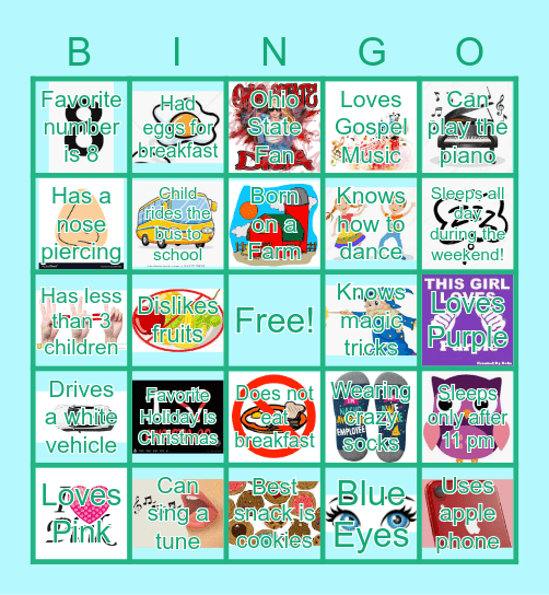 Get to know you Bingo! Bingo Card