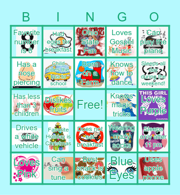 Get to know you Bingo! Bingo Card