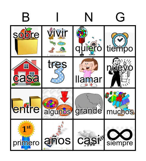 unidad 2 Bingo Card