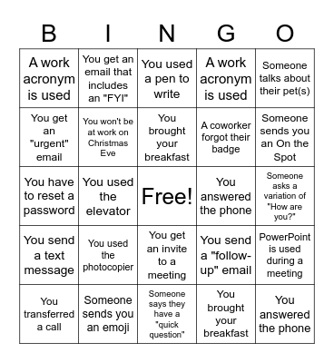 2021 ERC Winter Celebration Bingo Card