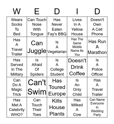Jason and Kim 5-16-2015 Bingo Card